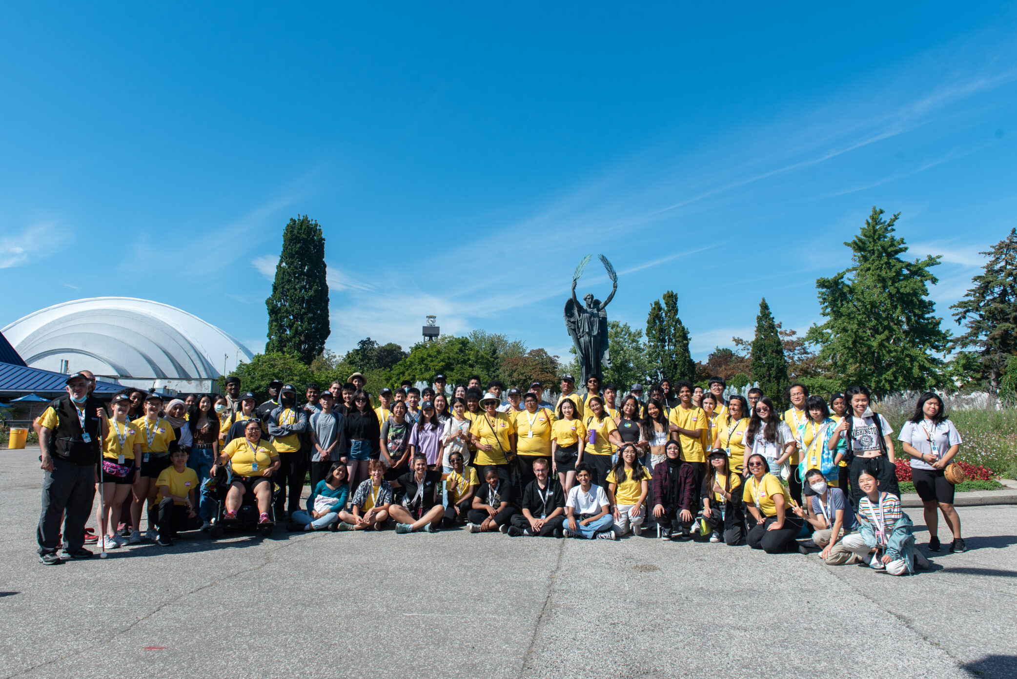 All the volunteers at the 2023 CNE gathered together for a team picture by the Princes' Gates.